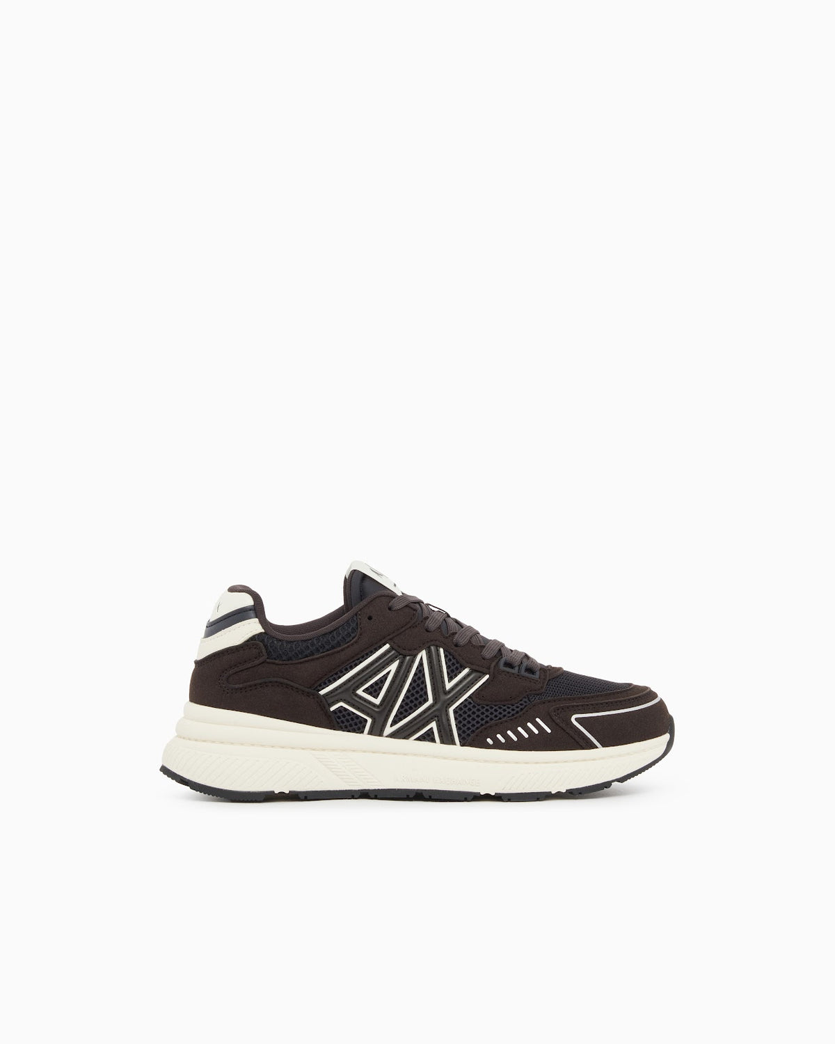Zapatillas de malla y microante con cordones y suela gruesa - Negro