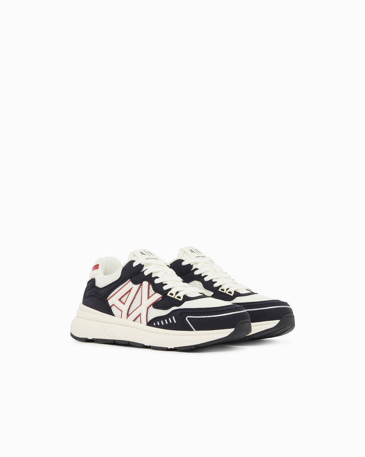 Zapatillas de malla y microante con cordones y suela gruesa - Bicolor