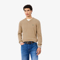 Jersey de cuello de pico de algodón castaño