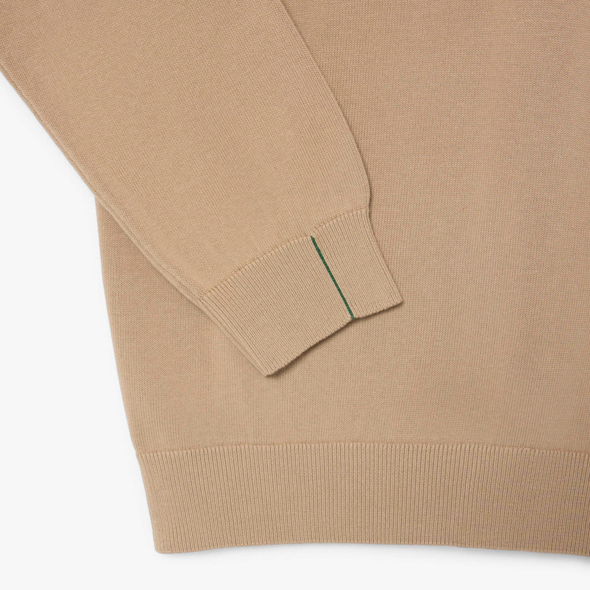 Jersey de cuello de pico de algodón castaño