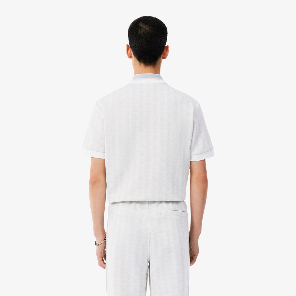 Polo de jacquard de corte clásico blanco