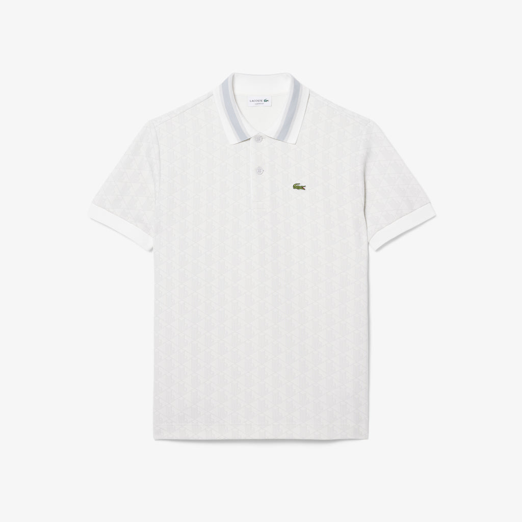 Polo de jacquard de corte clásico blanco