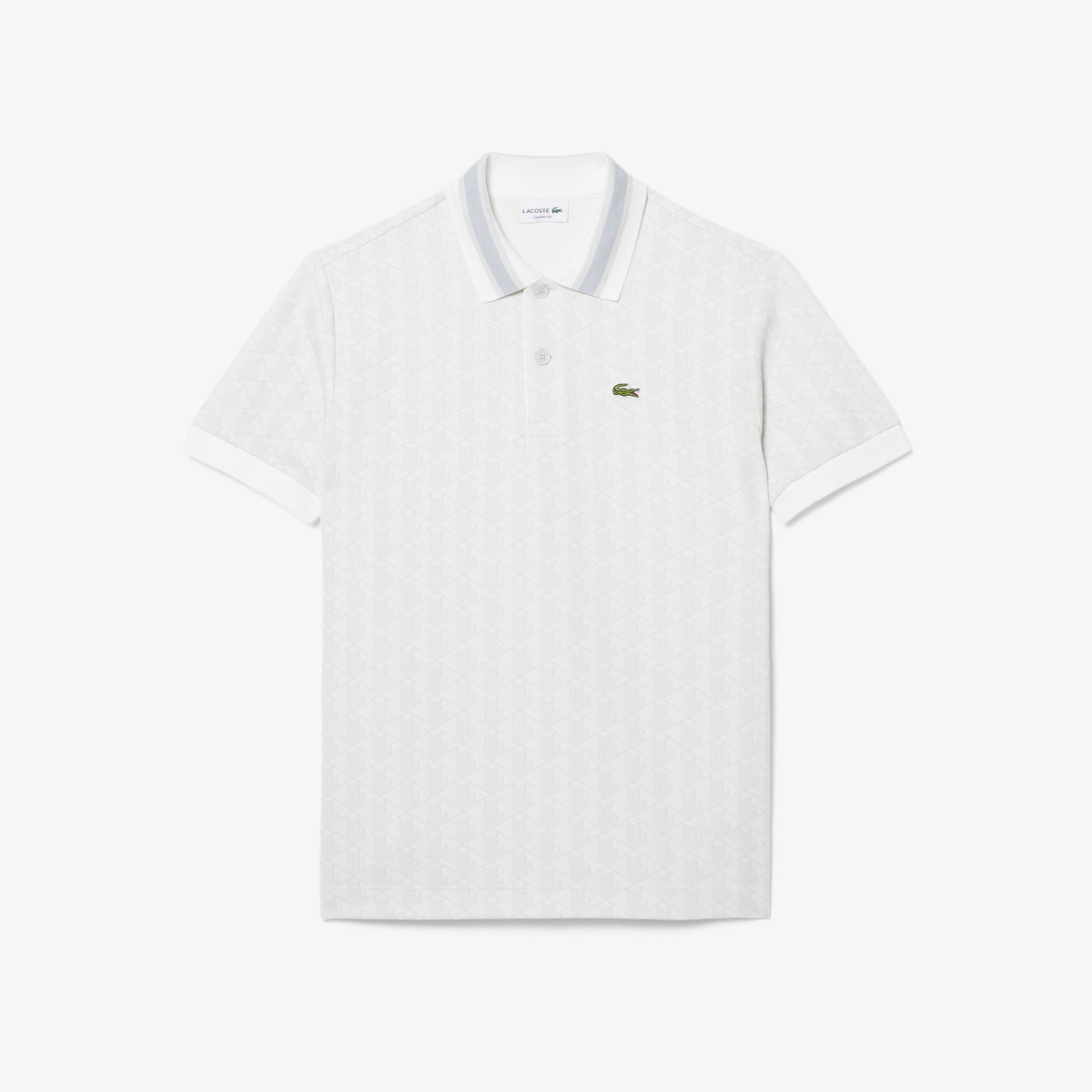 Polo de jacquard de corte clásico blanco