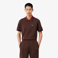 Polo de jacquard de corte clásico castaño