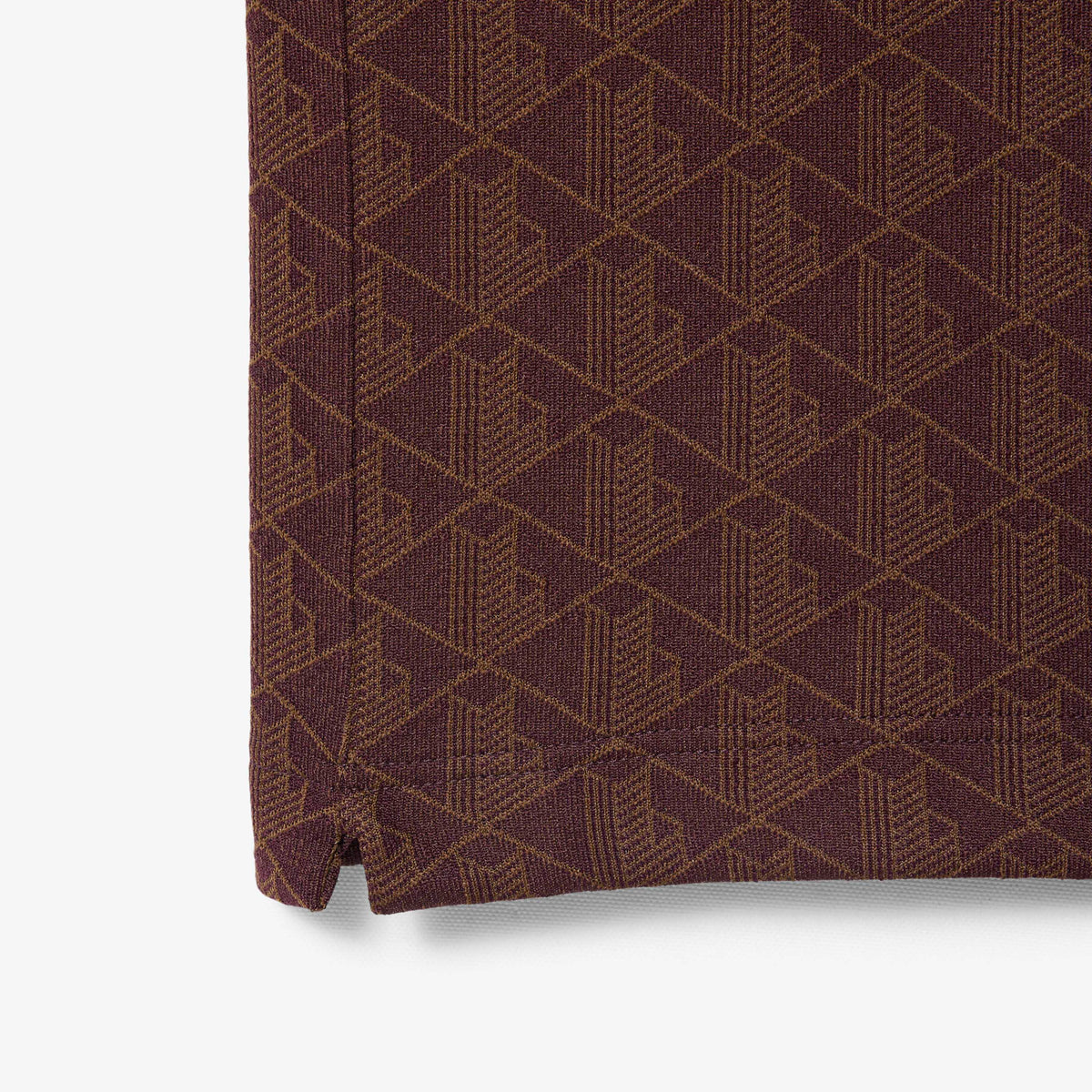 Polo de jacquard de corte clásico castaño