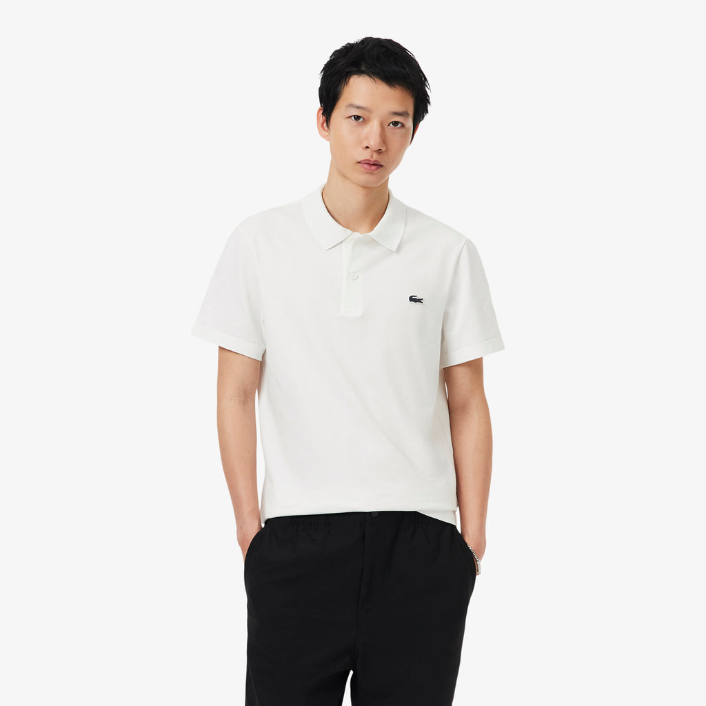 Polo de corte regular de algodón blanco