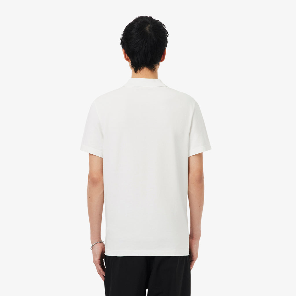 Polo de corte regular de algodón blanco