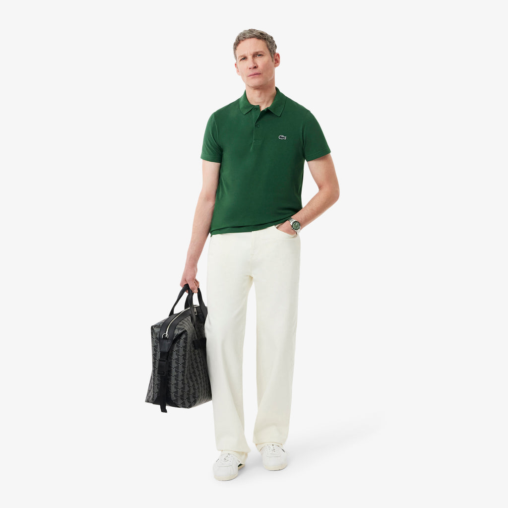 Polo de corte regular de algodón verde