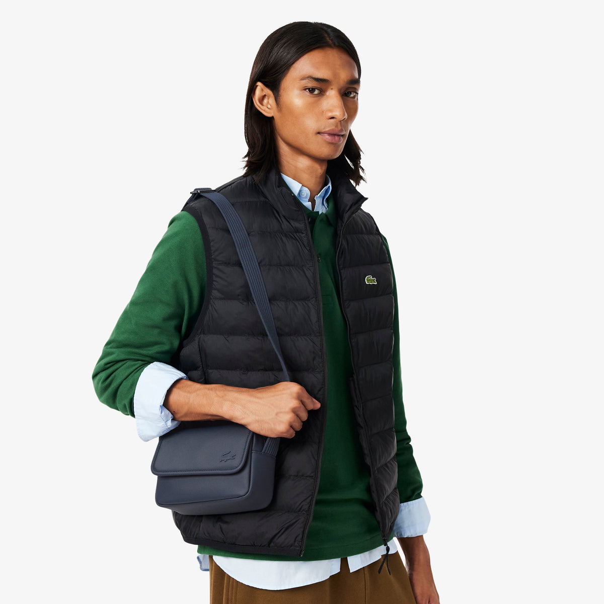 Bolso de reportero clásico navy